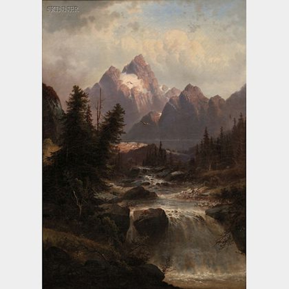 Fish Hawk Soaring over an Alpine Torrent by Continental School