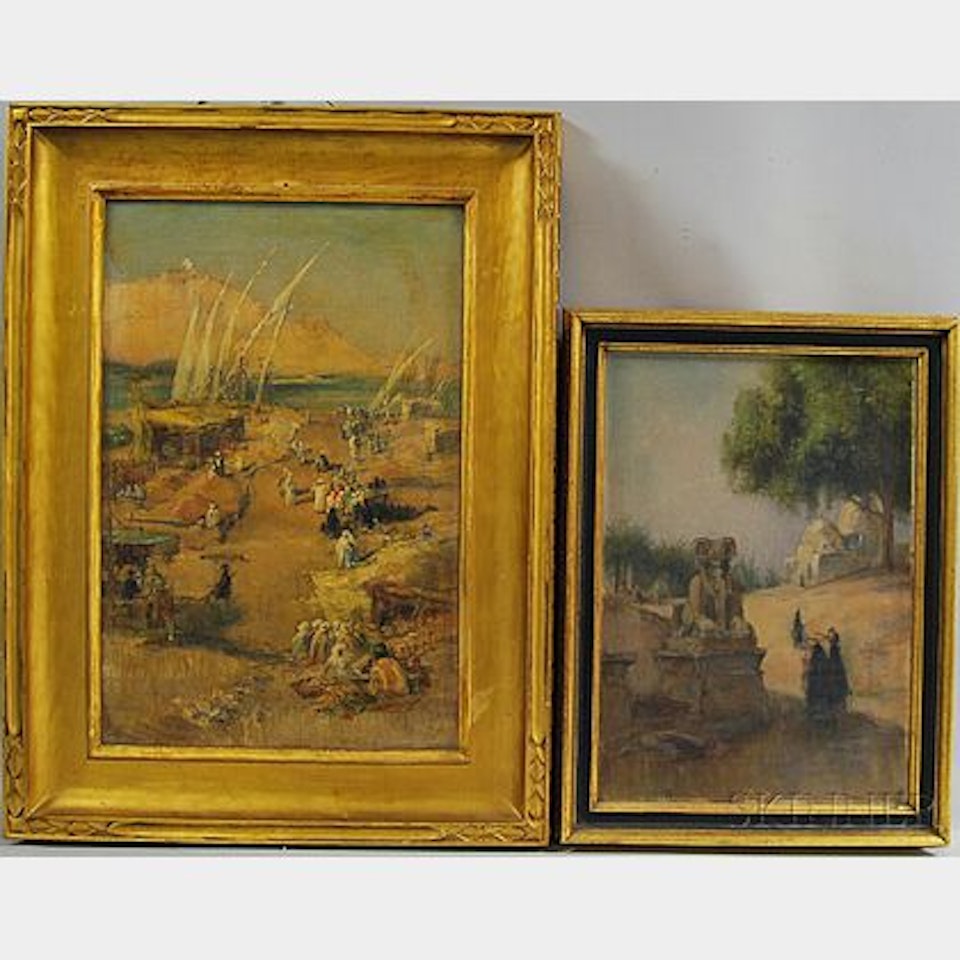 Two Paintings with North African Subjects by Continental School