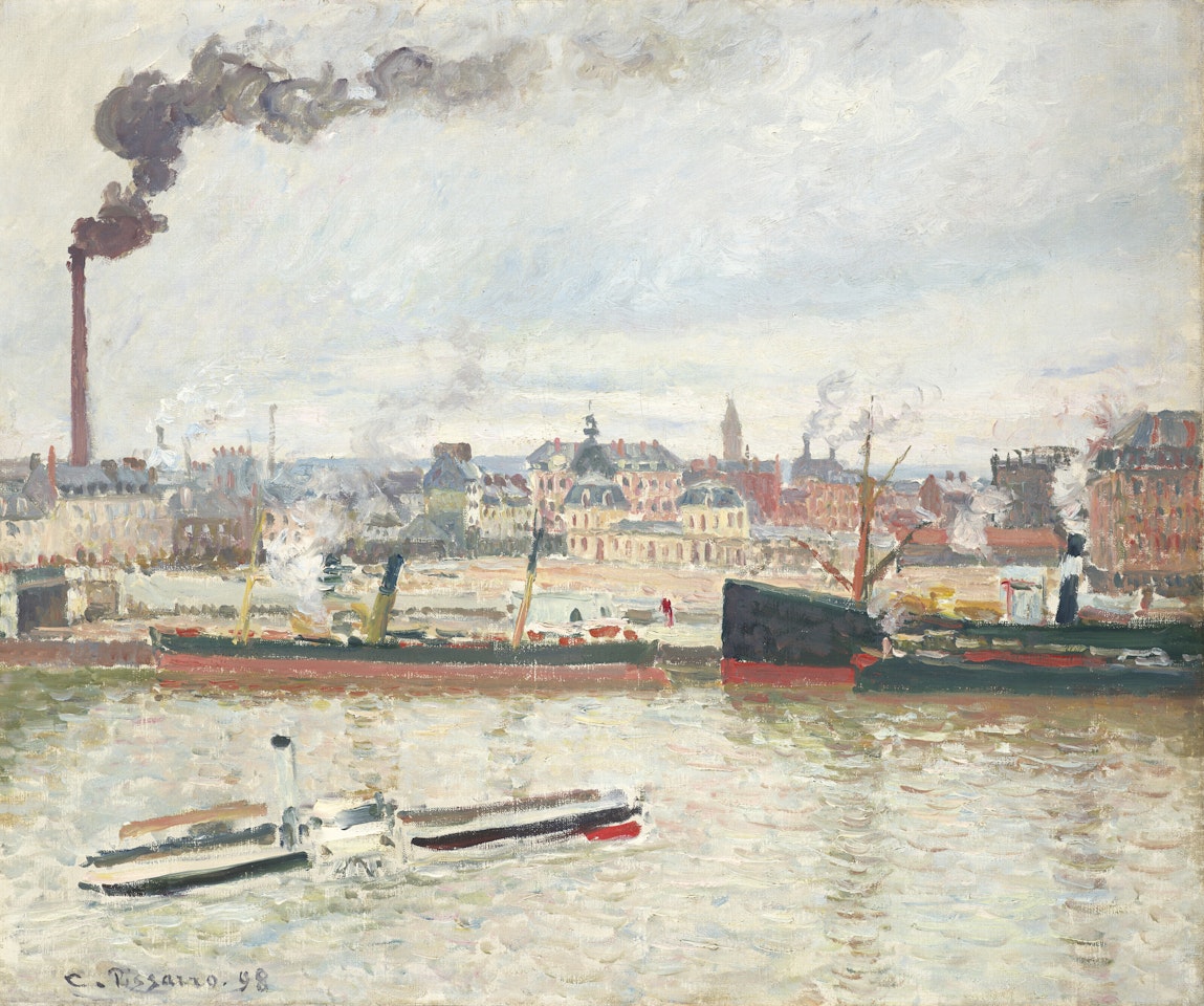 Vue sur la gare d"Orléans, Saint-Sever, Rouen by Camille Pissarro