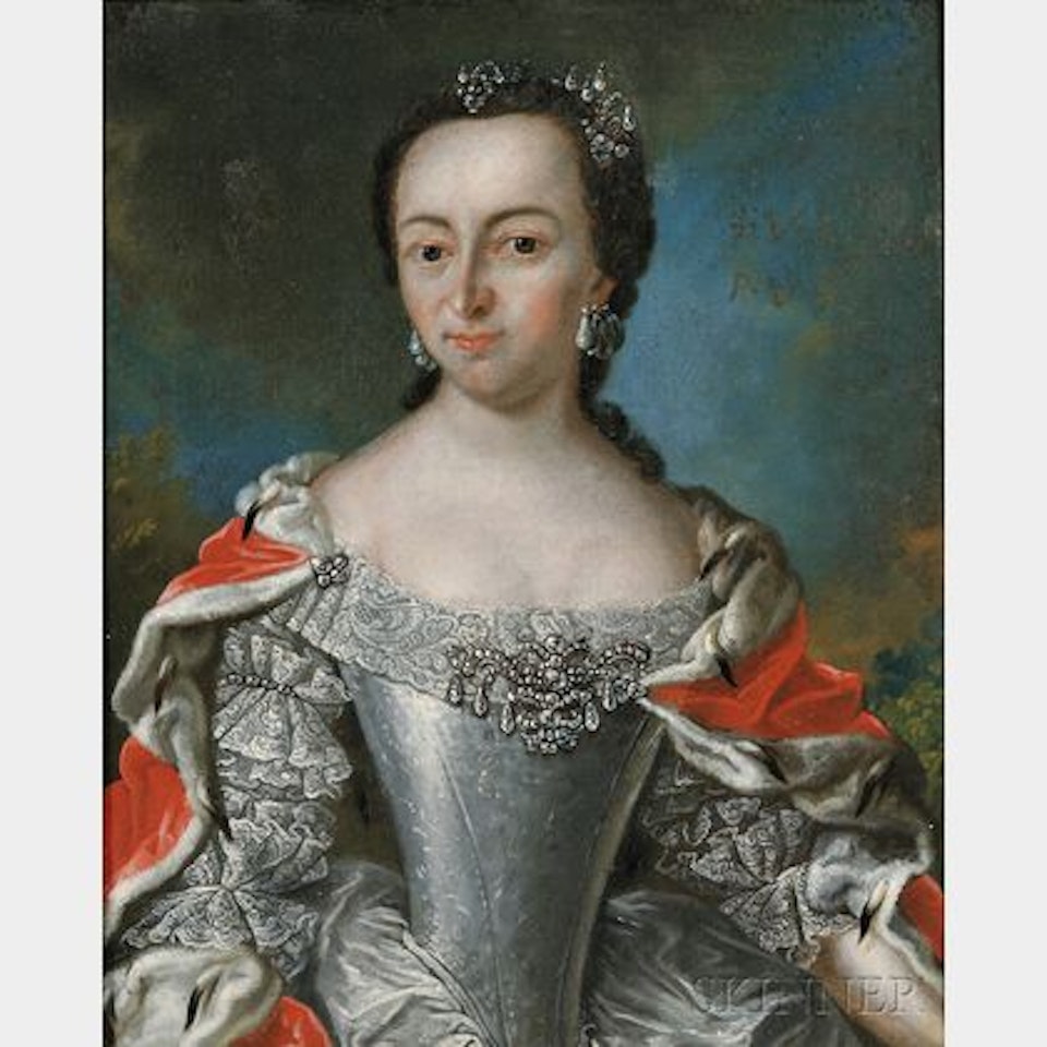 Elegant Lady with Jewels and Ermine by Flemish School