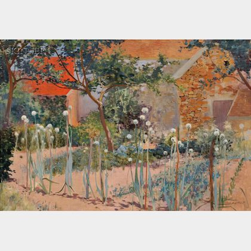 Spring Garden with Allium by French School