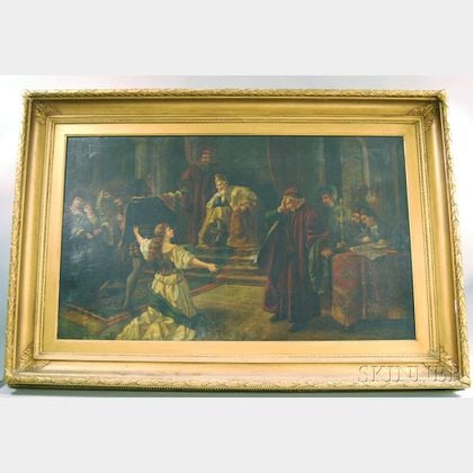 A Scene from Othello : Desdemona"s Plea to the Duke of Venice. by Continental School