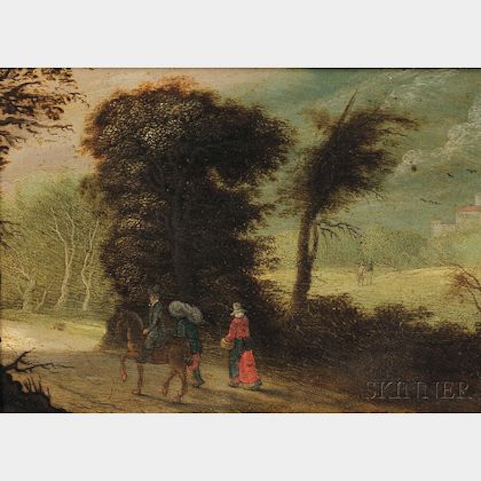 Travelers on a Road by Dutch School