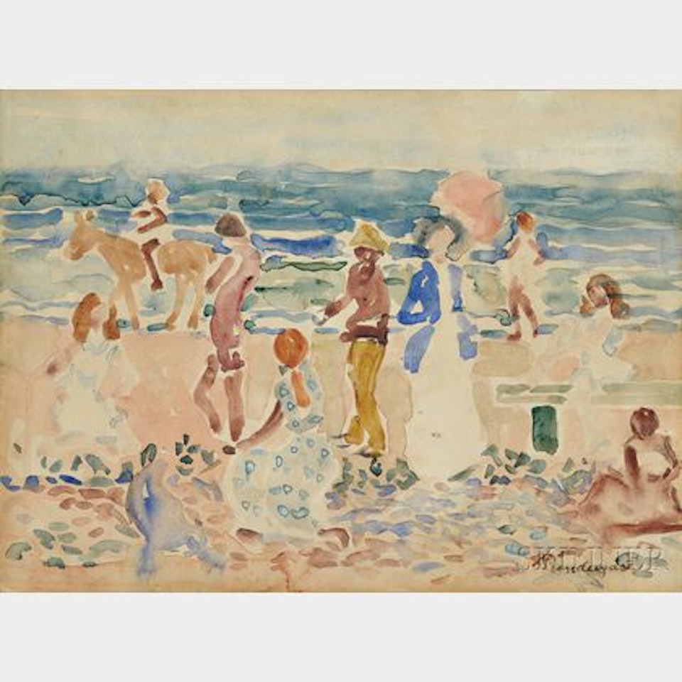 Donkey Rider, alternately titled On the Beach by Maurice Prendergast