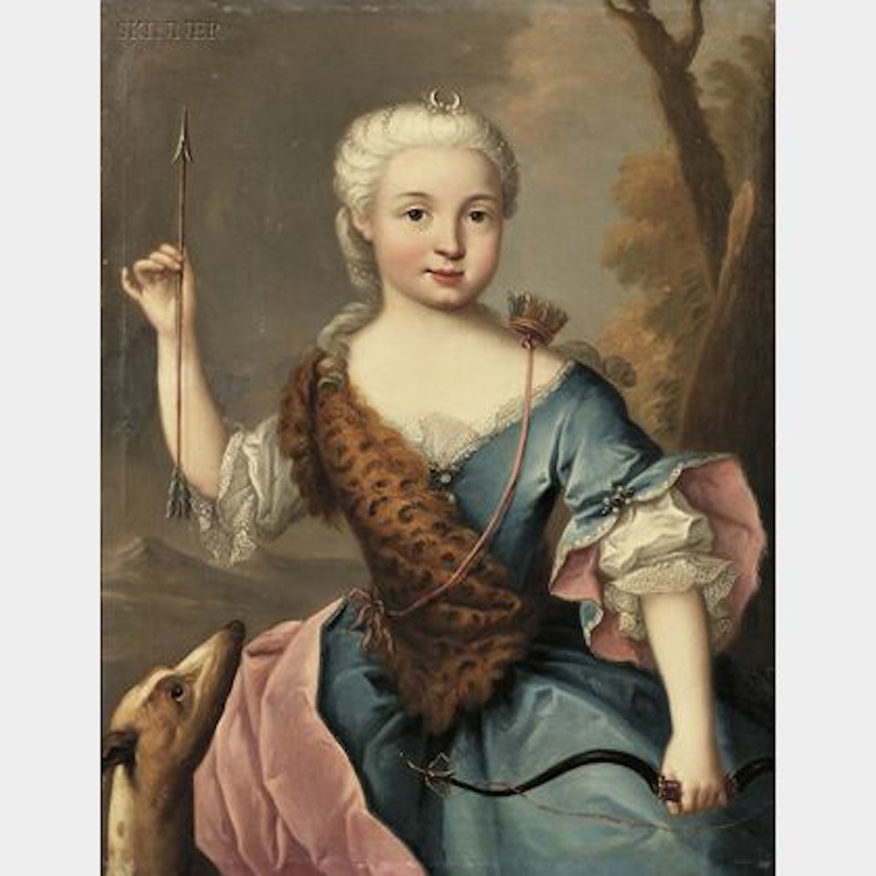 Portrait of a Gentlewoman as Diana, Goddess of the Hunt by French School