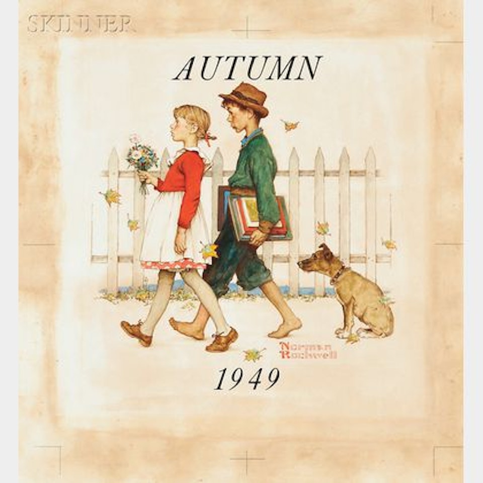 Young Love: Walking to School by Norman Rockwell