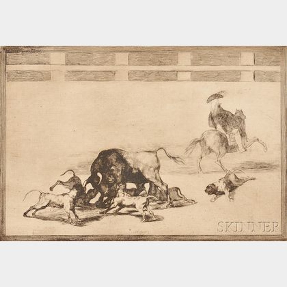 Echan Perros al Toro , plate 25 from TAUROMAQUIA by Francisco José de Goya