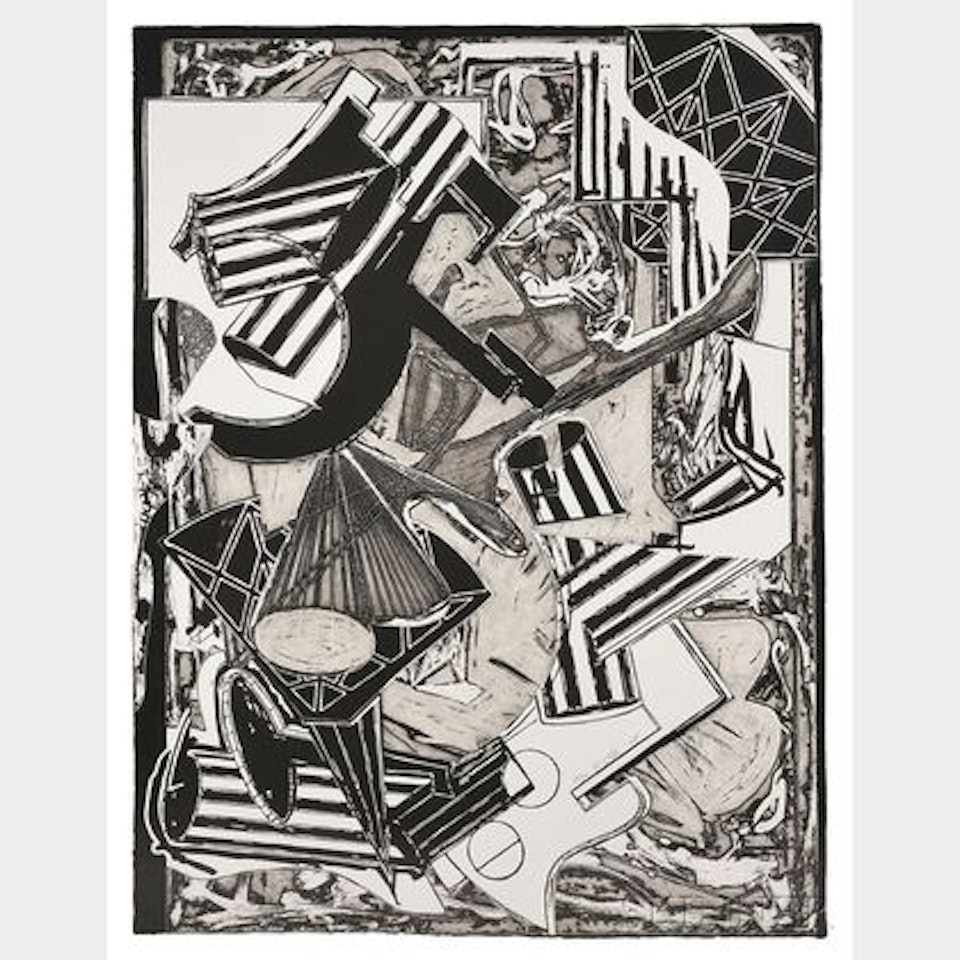 La Penna di Hu (Black and White) by Frank Stella
