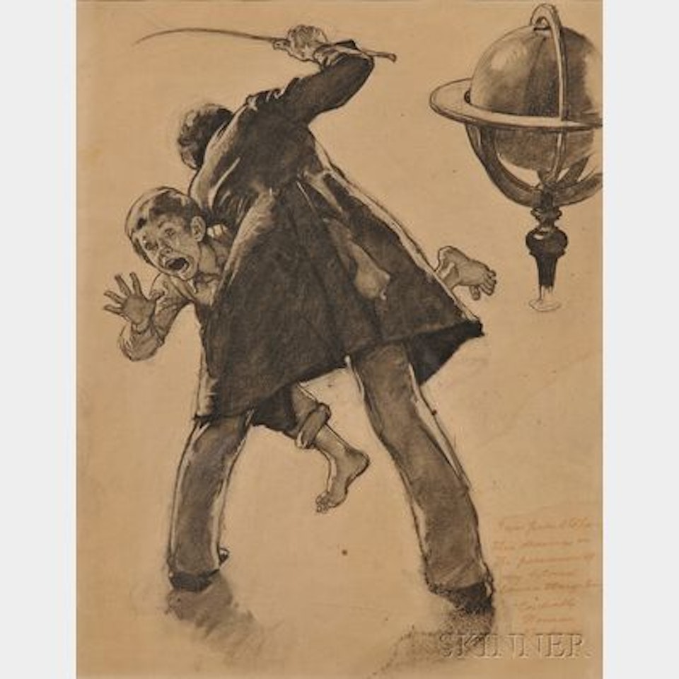 Study for Tom Sawyer (Schoolmaster Flogging Tom Sawyer) by Norman Rockwell