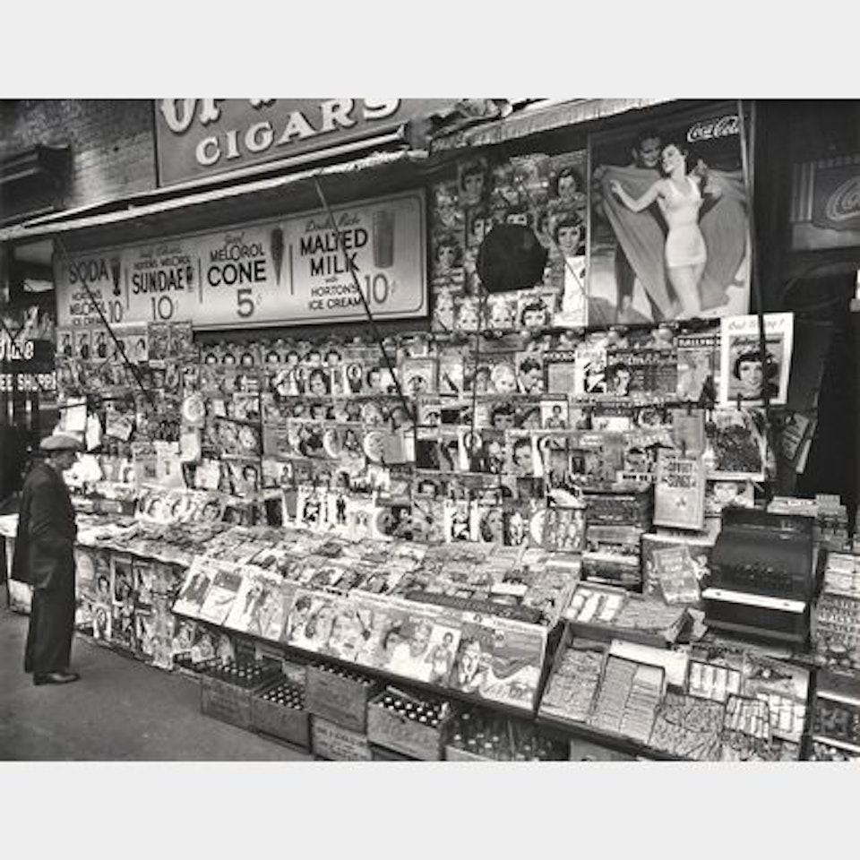 Newsstand, 32nd Street and Third Avenue, Manhattan by Berenice Abbott