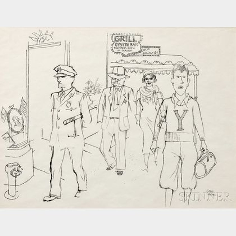 Grill-Oyster Bar, New York by George Grosz
