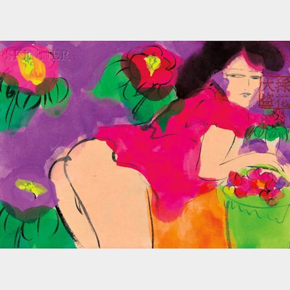 Portrait of a Woman in a Chemise by Walasse Ting