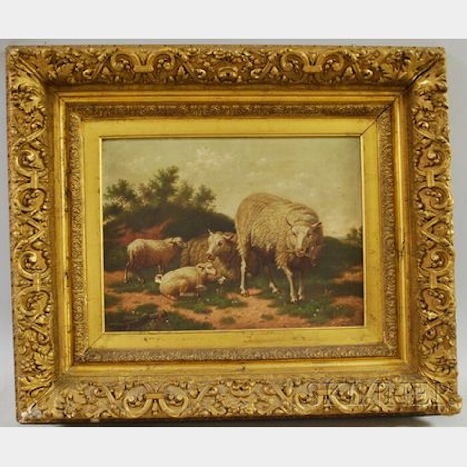 Landscape with Sheep by Continental School