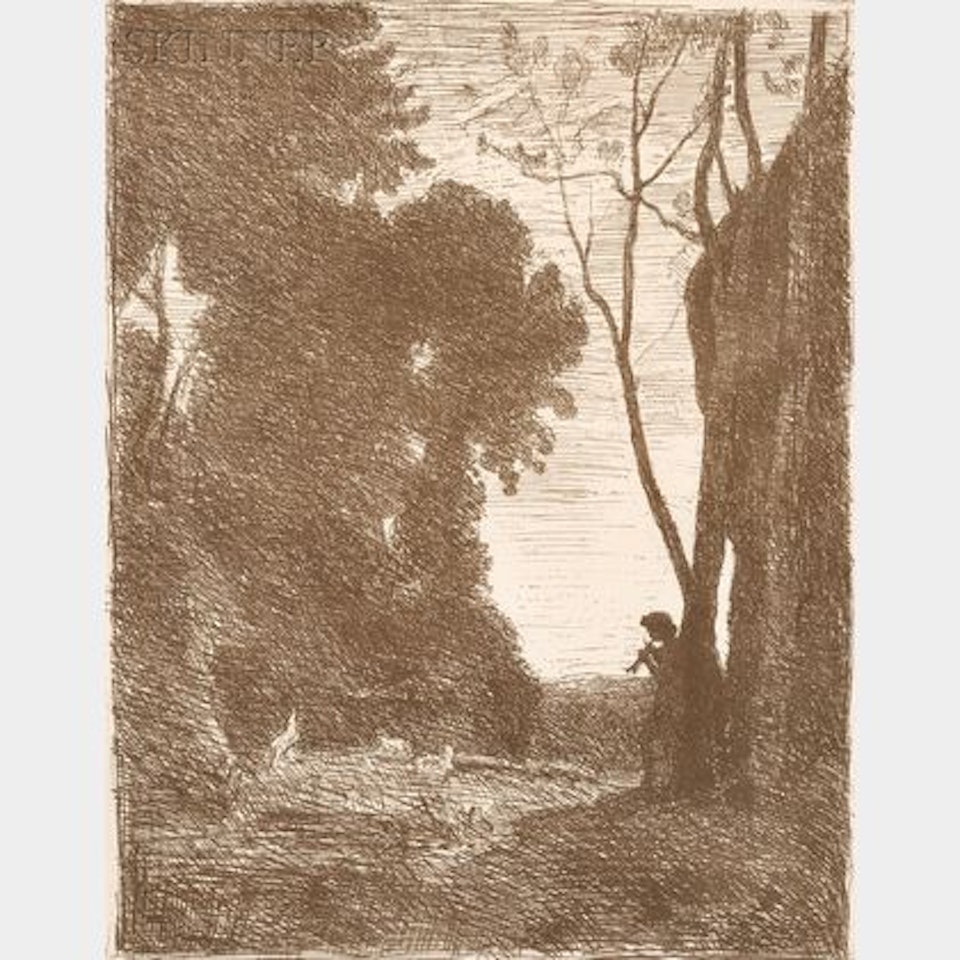 Le petit berger (2è planche) by Jean Baptiste Camille Corot