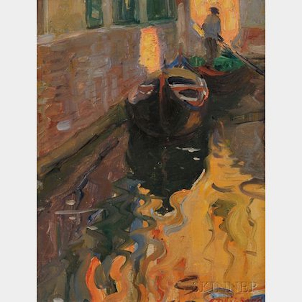 Venetian Canal Scene by Aldro Thompson Hibbard