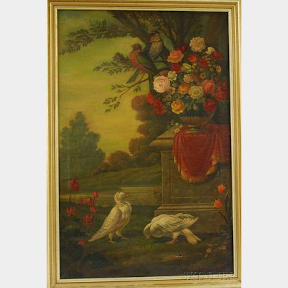 Classical Scene with Birds by Continental School