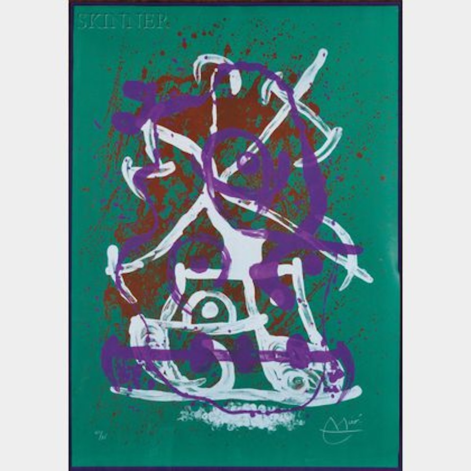 Chevauchée - vert, violet, brun by Joan Miró