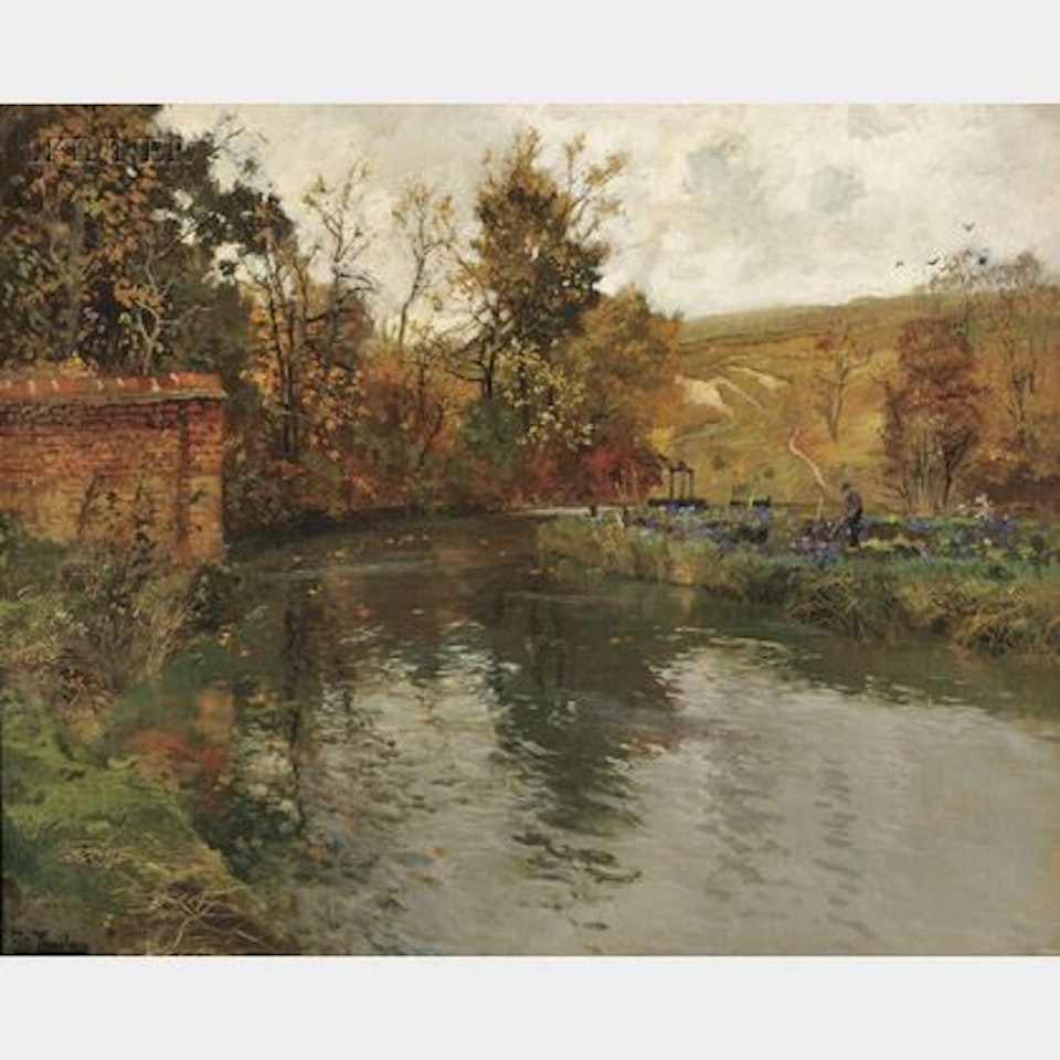 Autumn River Scene, Probably the Netherlands or Belgium by Fritz Thaulow