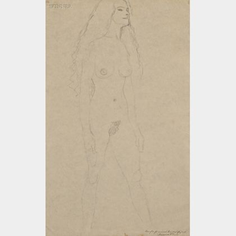 Portrait of a Walking Female Nude by Gustav Klimt