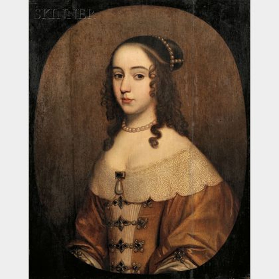Portrait of a Young Woman Adorned with Pearls by French School