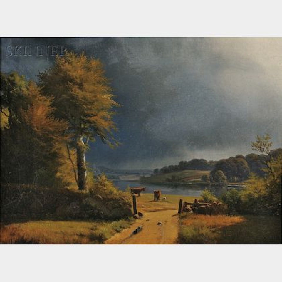 Two Works: View of the Promenade, Langeline, Copenhagen, Denmark and Winding Thunderstorm by Anders Andersen-Lundby