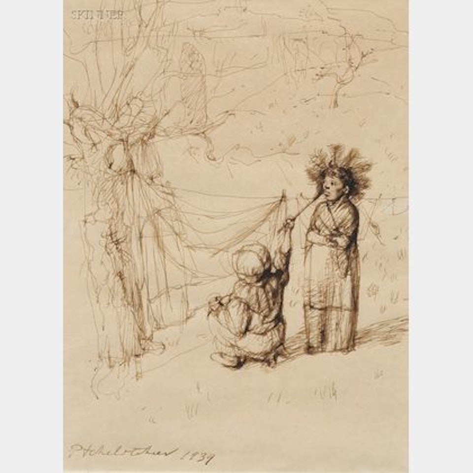 Chicos con ropa tendida by Pavel Tchelitchew