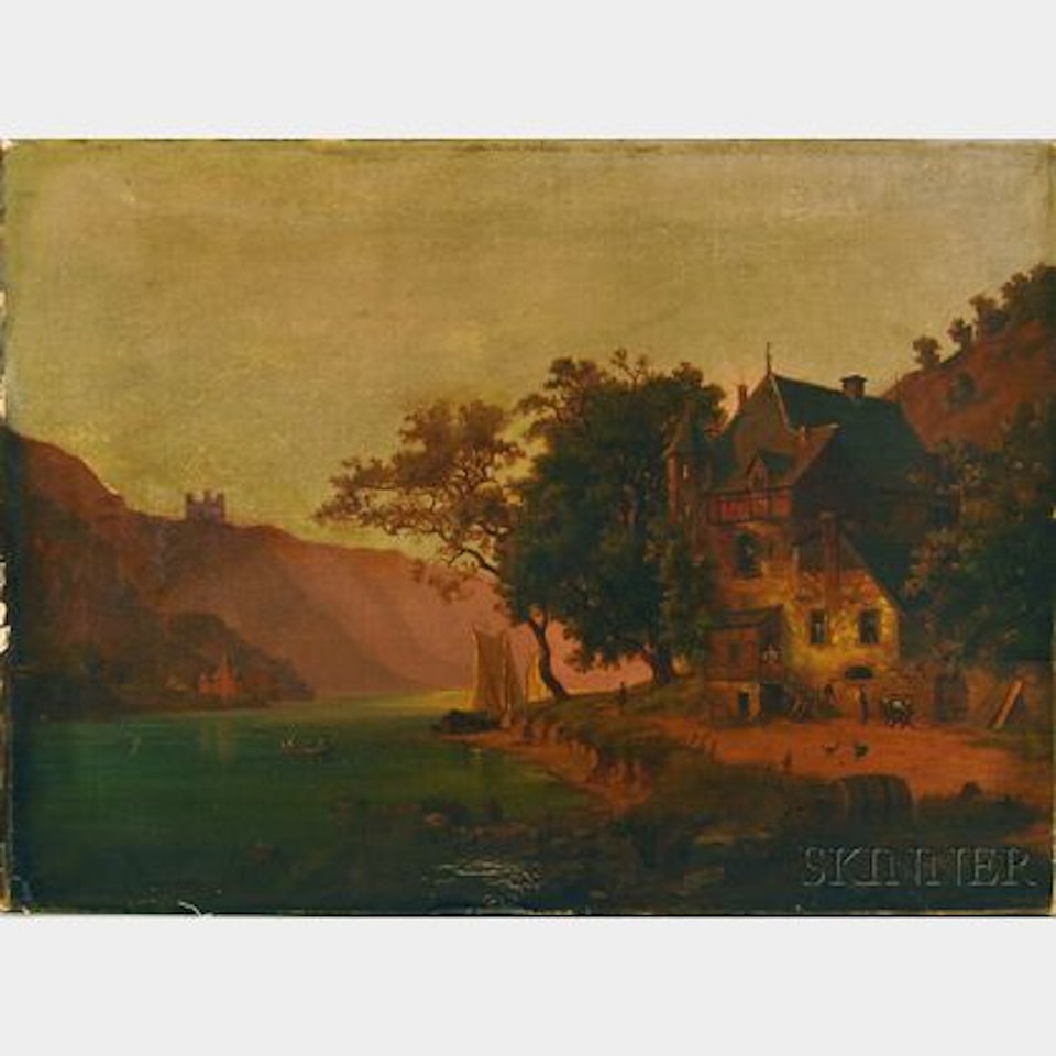 River View with Manor House. by Continental School