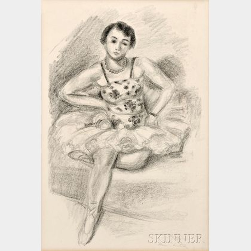 Danseuse assise en haut , plate 1 from DIX DANSEUSES by Henri Matisse