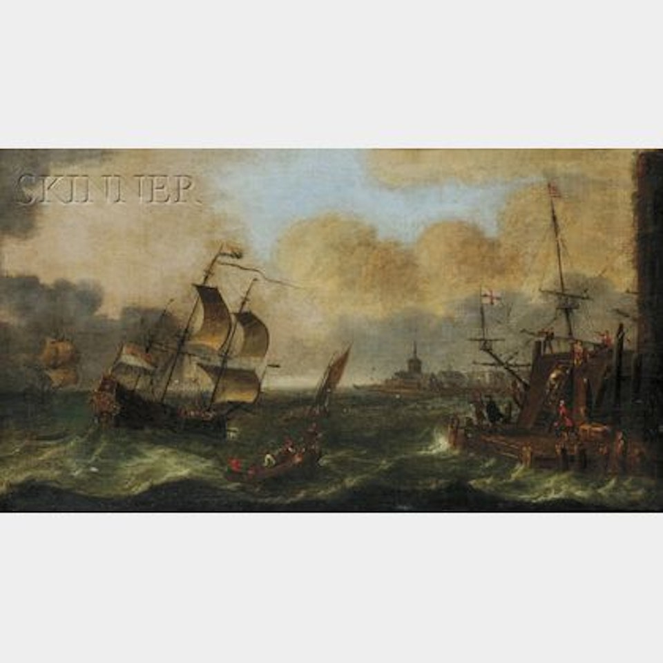 Dutch Galleon Coming Ashore by Continental School