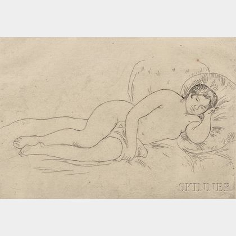 Femme nue couchée (tournée à droite) , 2e planche by Pierre-Auguste Renoir