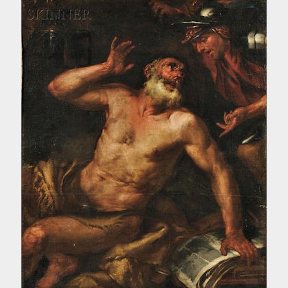 Saint with a Roman Soldier by Continental School