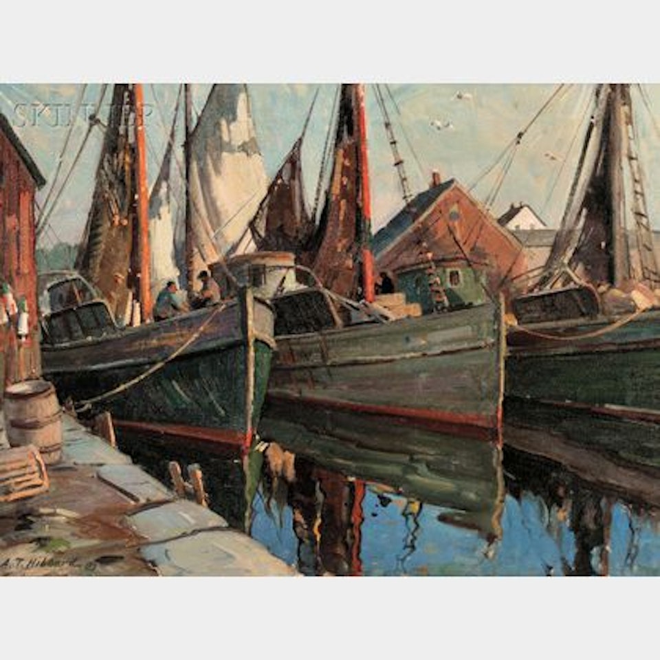 Docked in Rockport by Aldro Thompson Hibbard