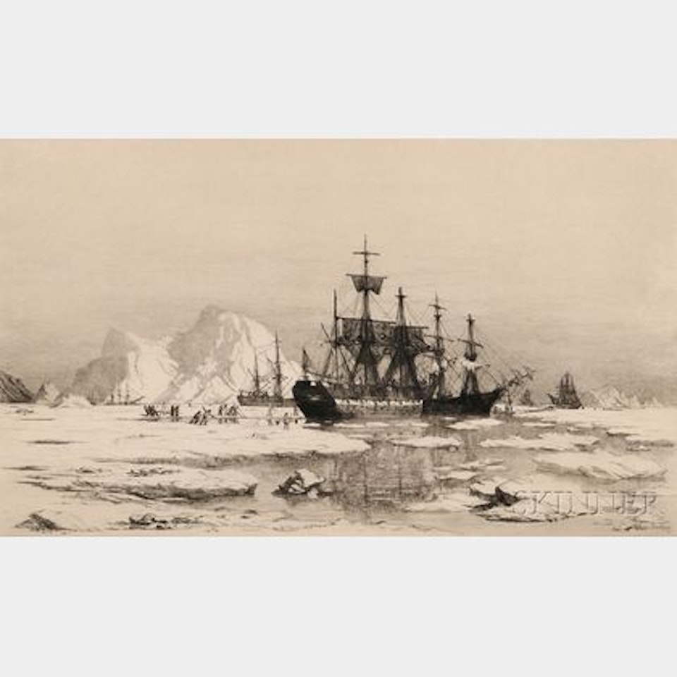 Arctic Explorers Cutting a Channel by William Bradford