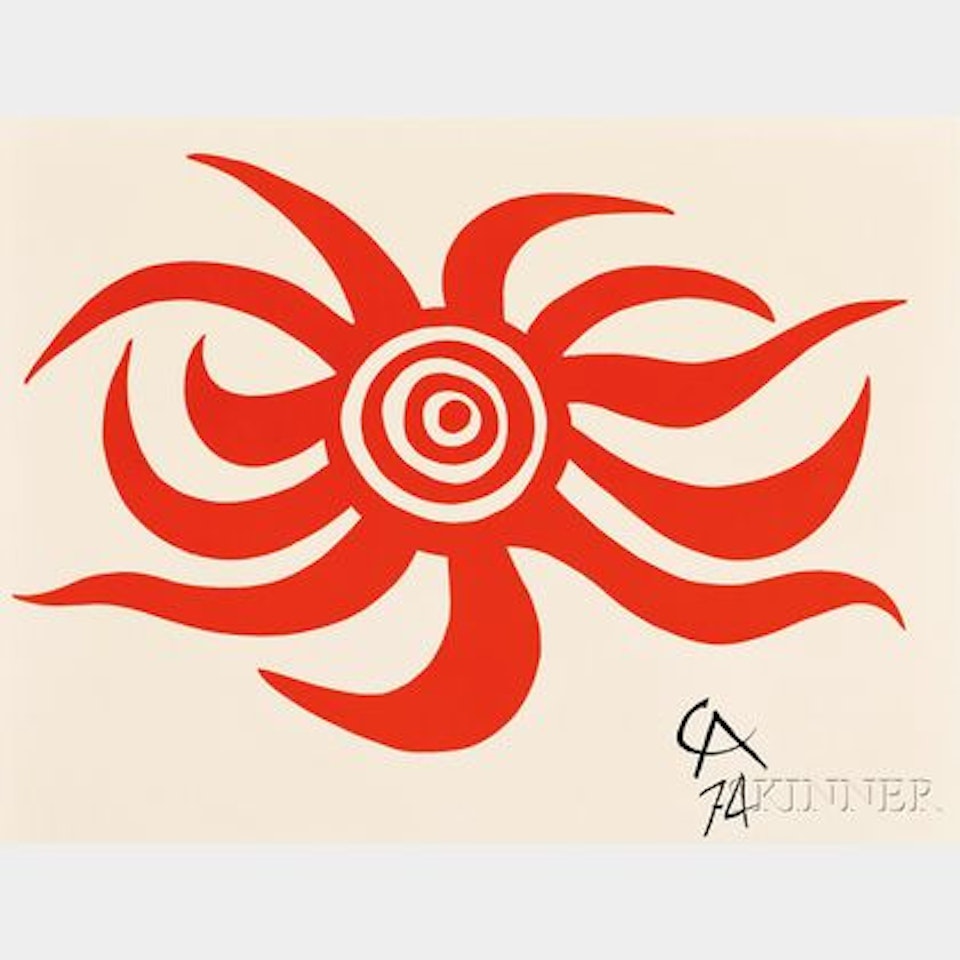 Two Prints from THE FLYING COLORS COLLECTION: Sky Bird; Sunburst by Alexander Calder