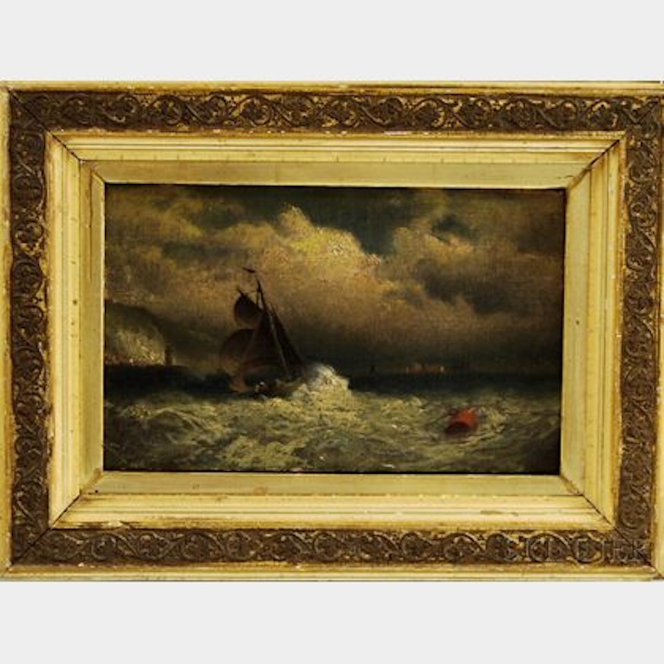 Ship on Rough Seas. by Dutch School