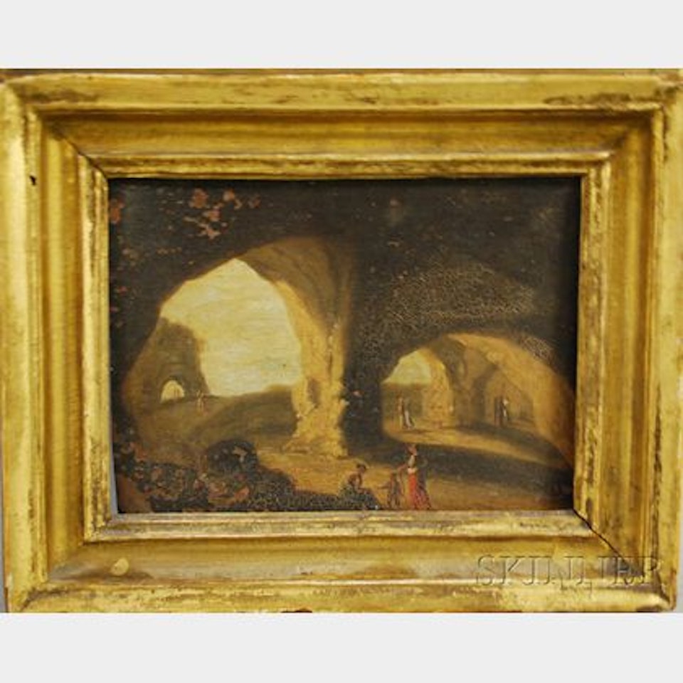 In the Grotto by Italian School