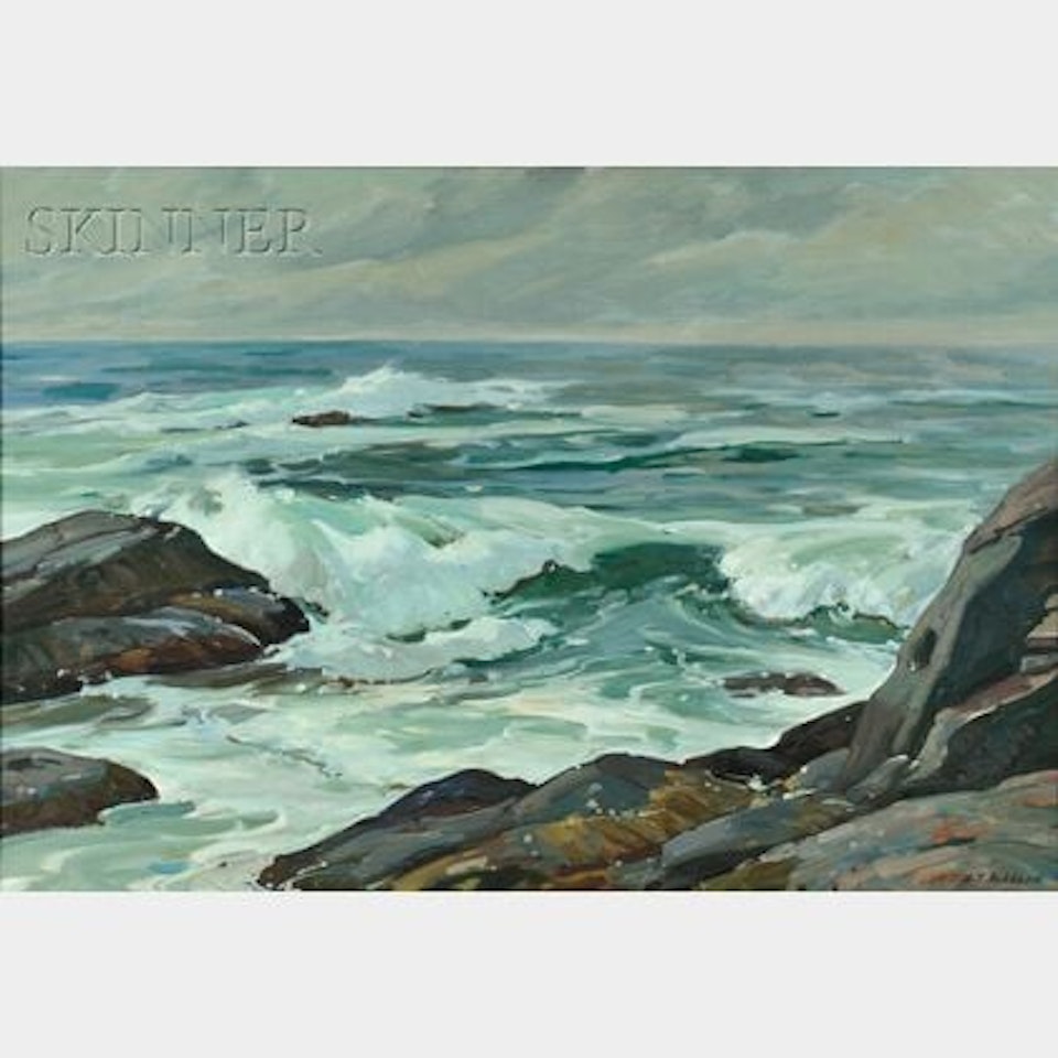 Surf on a Rocky Shore by Aldro Thompson Hibbard