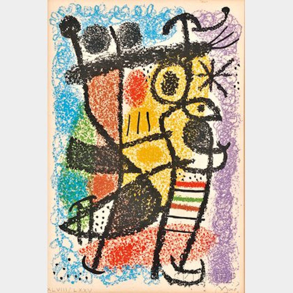 Plate from the CATALOGUE DE L"EXPOSITION "CARTONES, " by Joan Miró