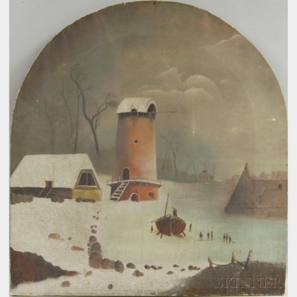 Winter Sporting Scene. by Continental School