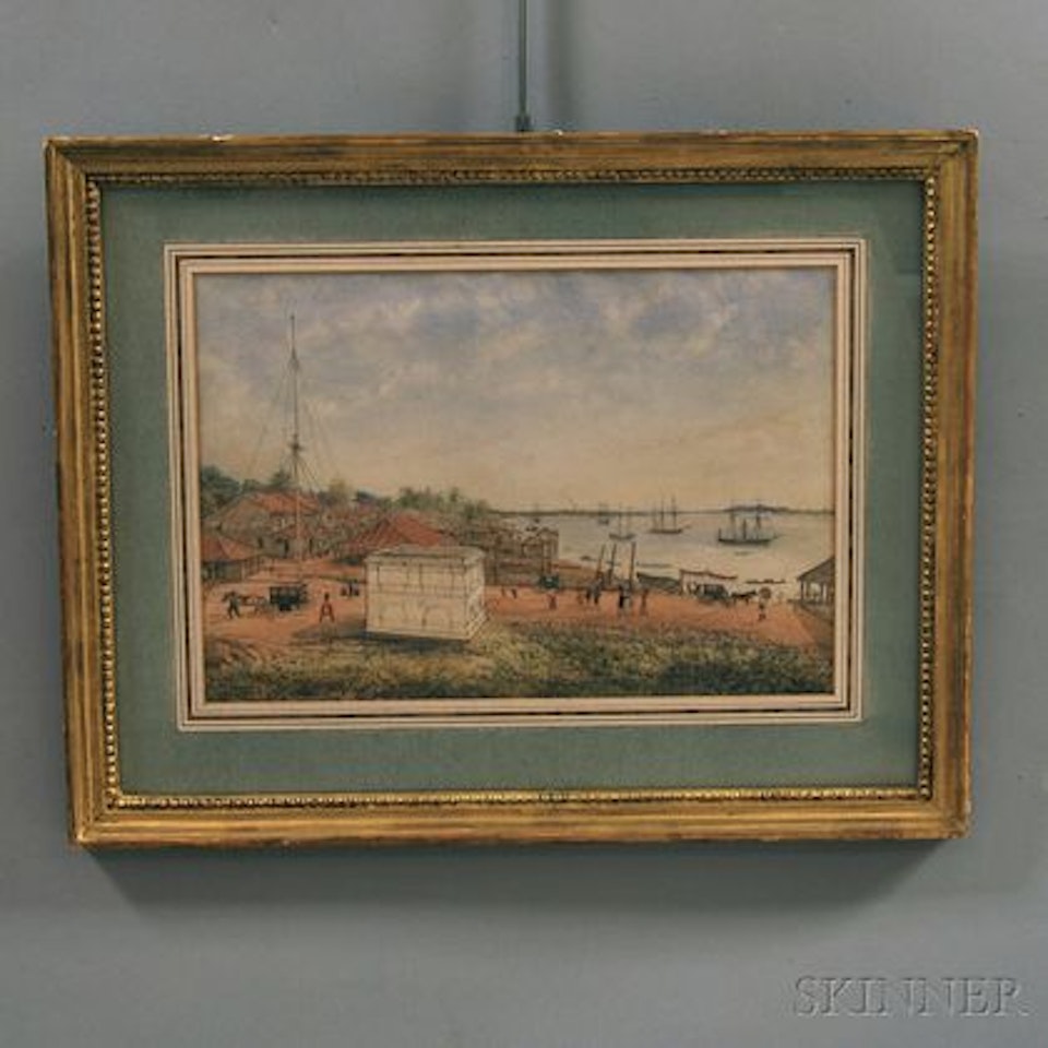 Moulmein, View of the Main Wharf... by English School