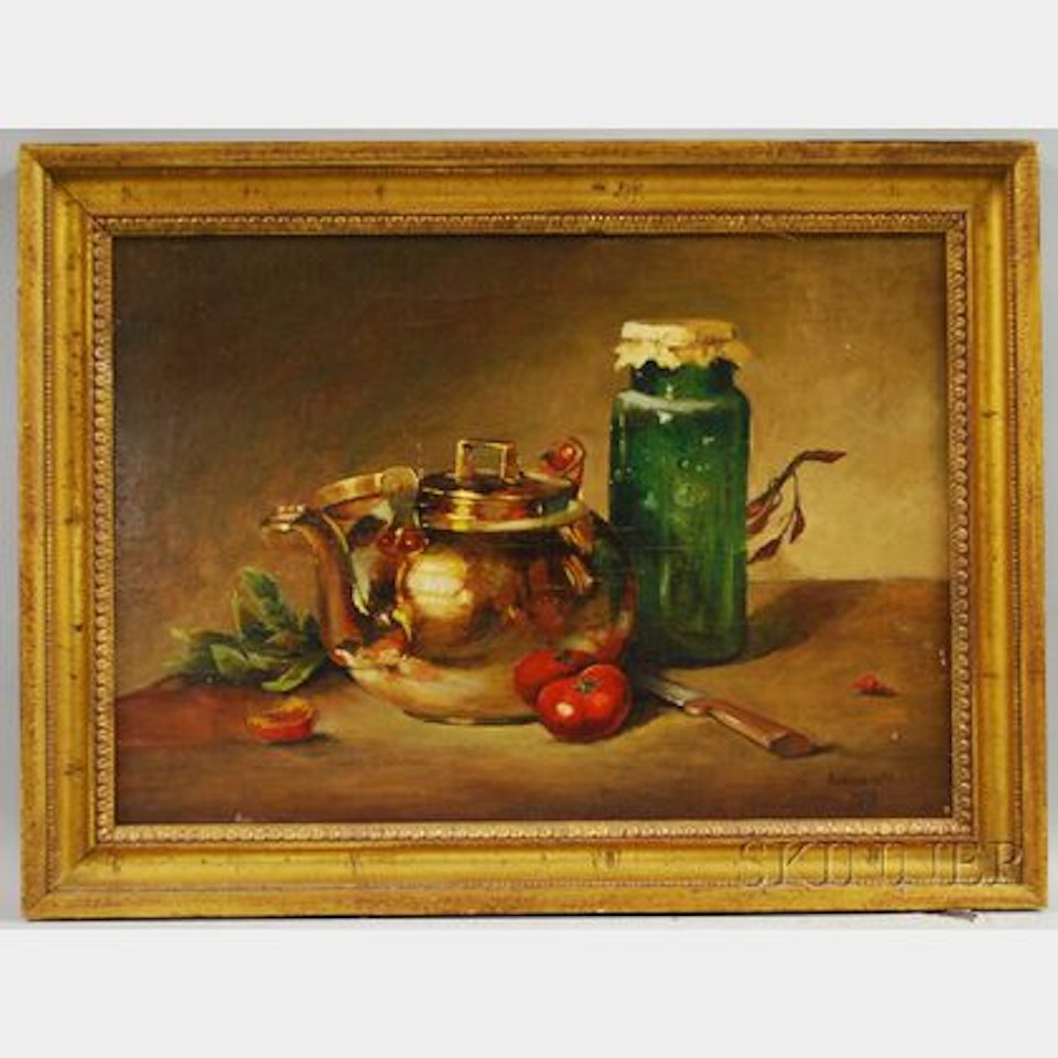 Still Life with Tea Kettle and Tomato by Dutch School