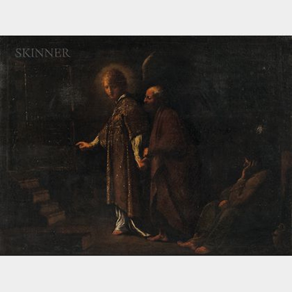 Angel Leading St. Peter from Prison by Italian School