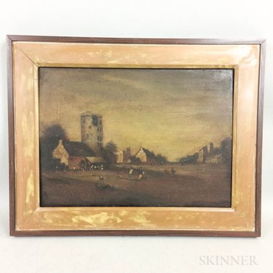 Distant View of a Village by Dutch School