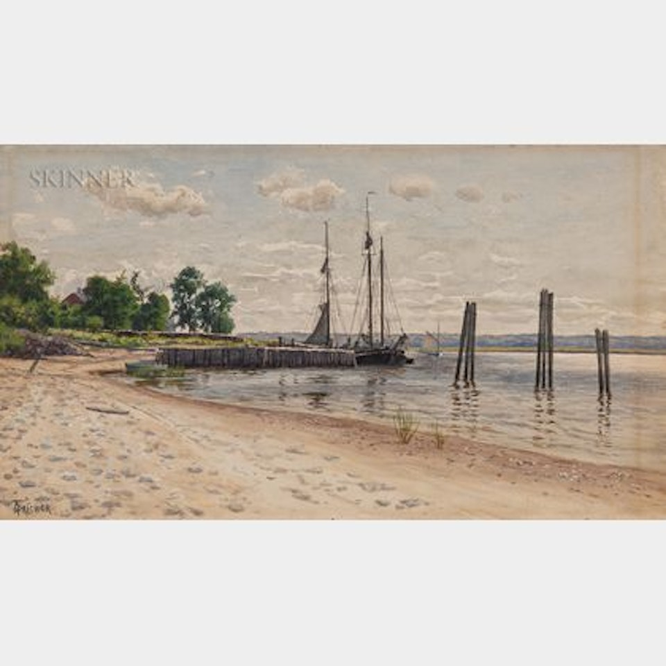 Vessels at a Wharf by Alfred Thompson Bricher