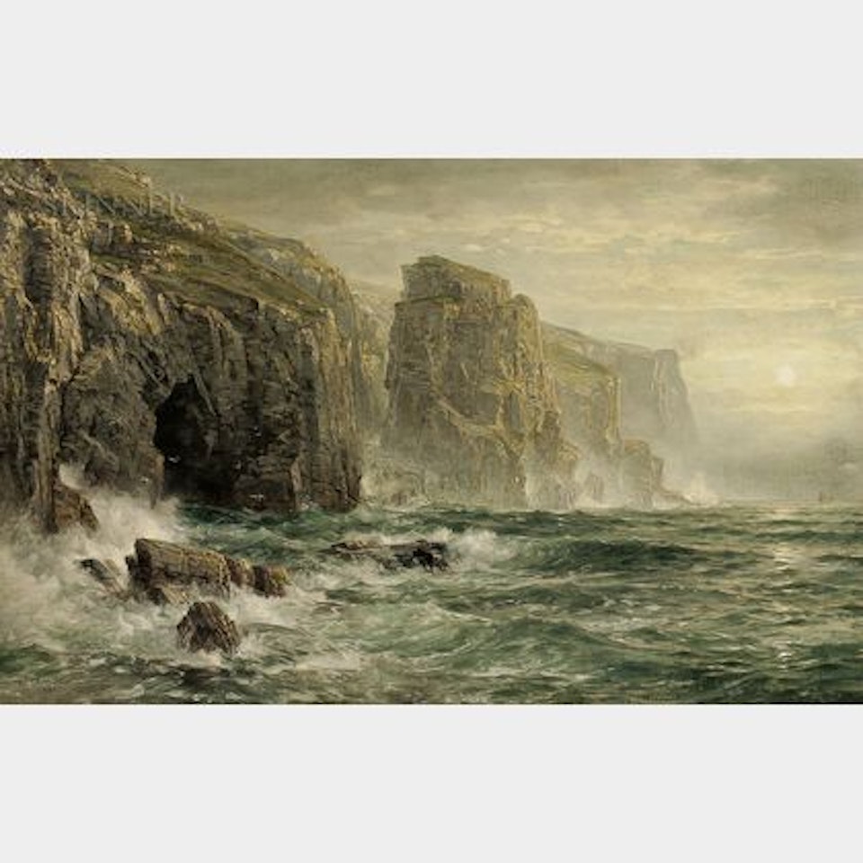 The Shores of Bude, Cornwall , alternatively titled Coast of Cornwall by William Trost Richards