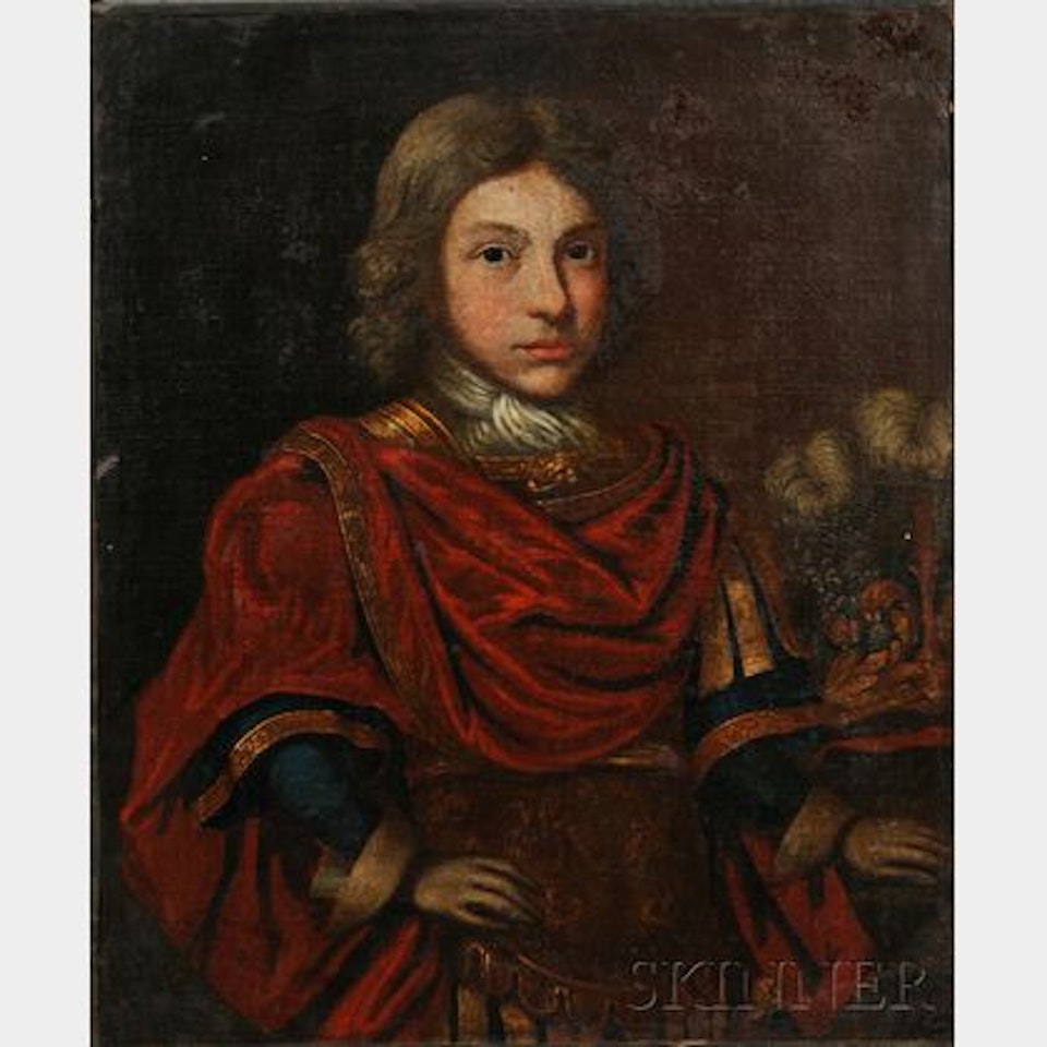 Style Portrait of a Young Man in Armor by Continental School