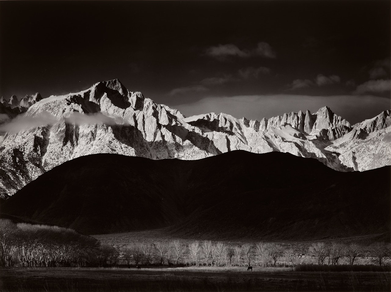 Winter Sunrise, Sierra Nevada from Lone Pine, California by Ansel Adams
