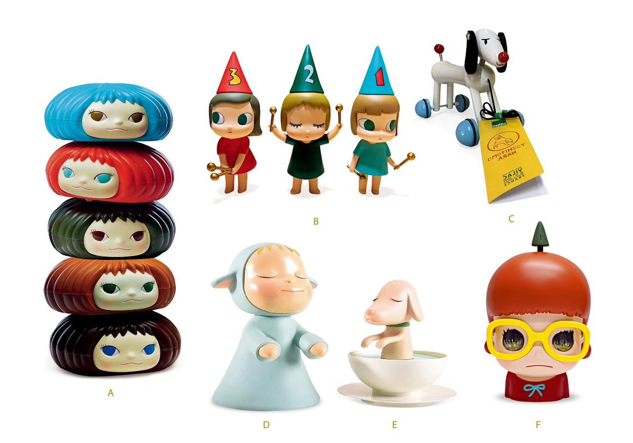 Dolly Candy Jar; 123 Drumming Girls; My Sweet Dog; Little Wanderer; Pup Cup; Coin Bank - Under the Tree by Yoshitomo Nara