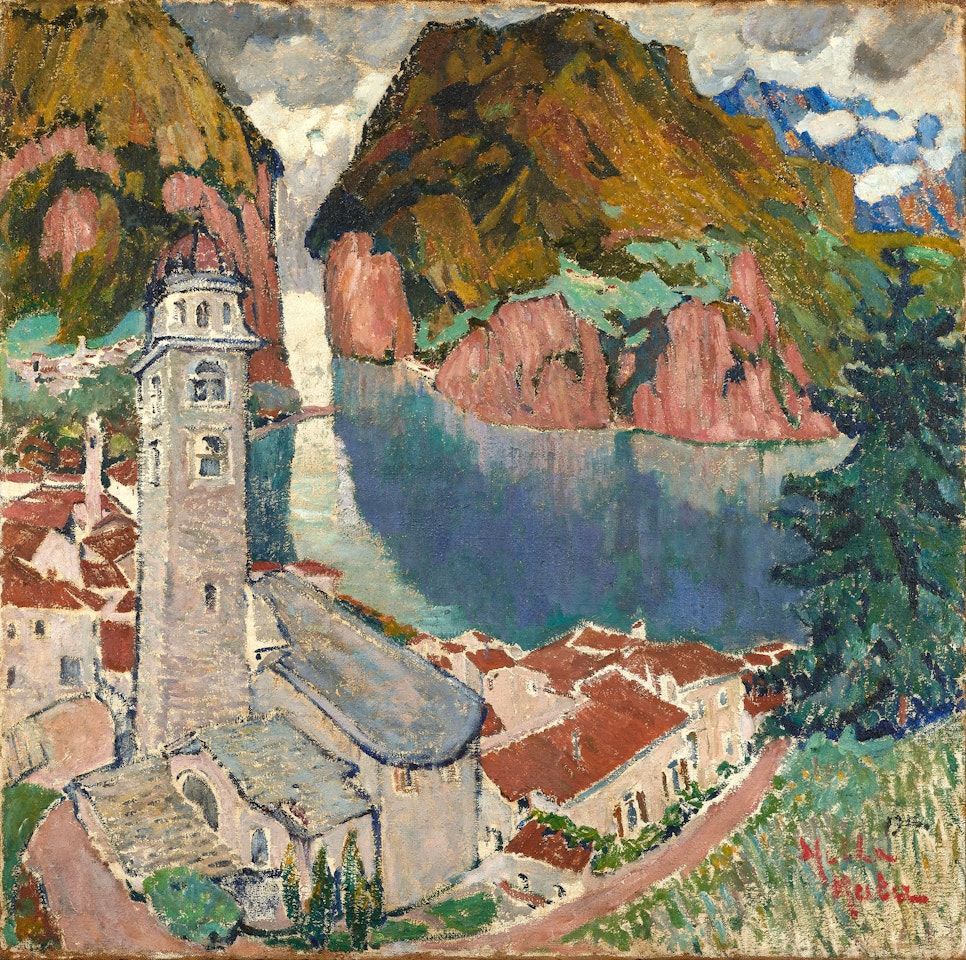 Vue de Lugano, église San Lorenzo by Mela Muter