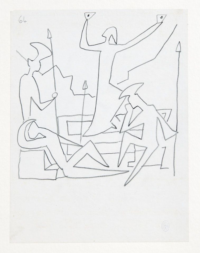 The Resurrection, study n°64 for the decoration of the Notre Dame de Jerusalem chapel in Fréjus by Jean Cocteau
